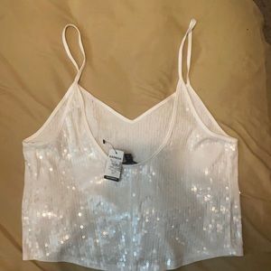 Sequence white crop top